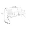 Two seater office bench with table. - Image 2