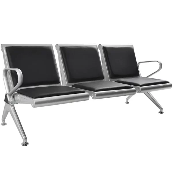 Heavy-duty 3-link padded office bench - Image 3