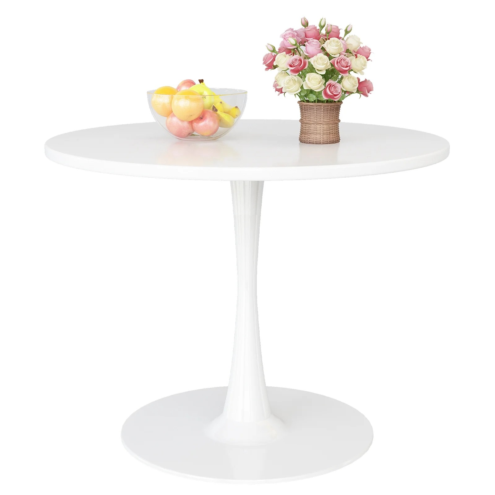 White Round MDF Dining Table - Image 9