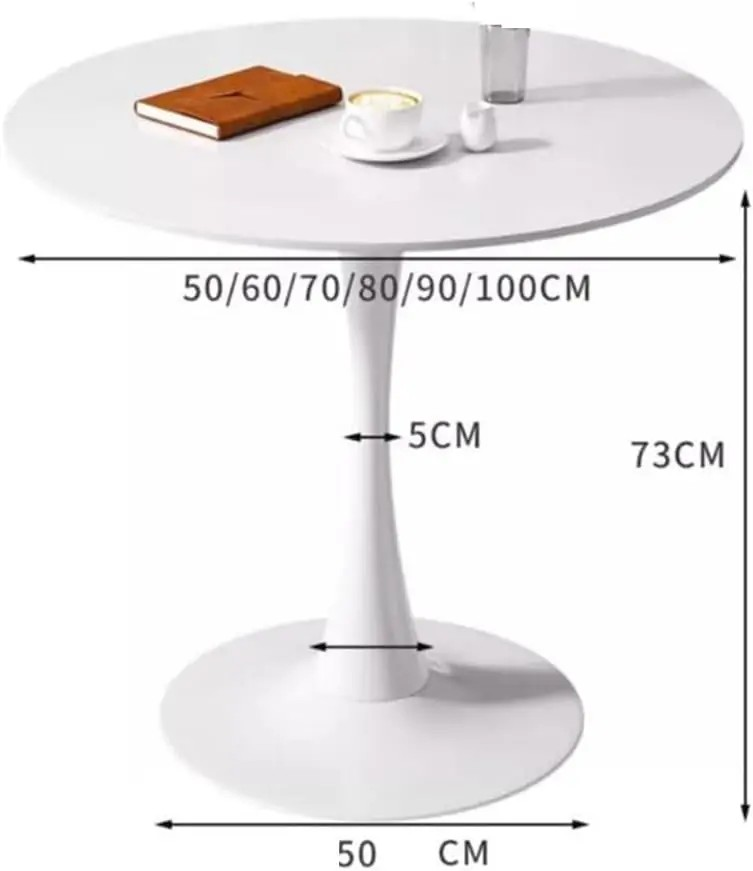 White Round MDF Dining Table - Image 3