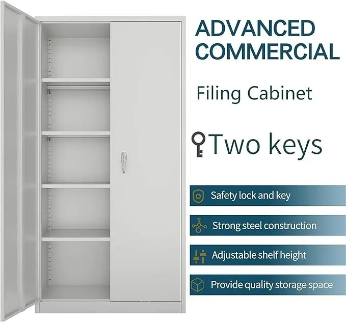 Steel 2 Door Office Storage Cabinet - Image 11