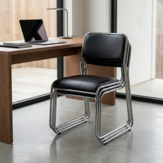 Armless Chrome Base Visitor's Chair