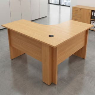 1.2 M Curved 3 Drawer Office Desk